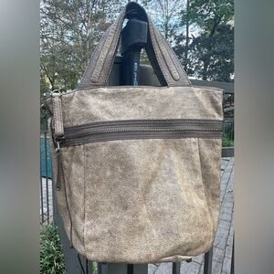 Boho Hippie J.Crew Corsa taupe leather tote bag